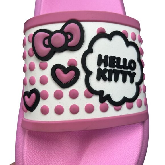 Sanrio Hello Kitty Pink Slides Sandals 11 Women Polka Dots Girly Fem - Picture 3 of 6